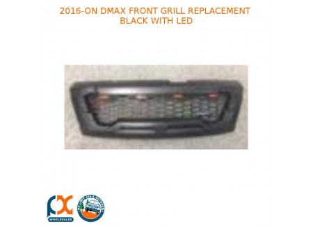 2016-on Dmax Front Grill Replacement Black With Led